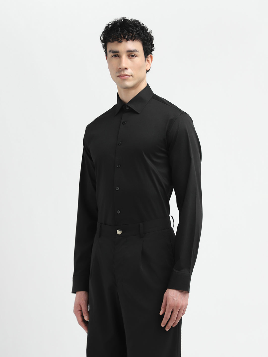 Black Regular Fit Formal Shirt