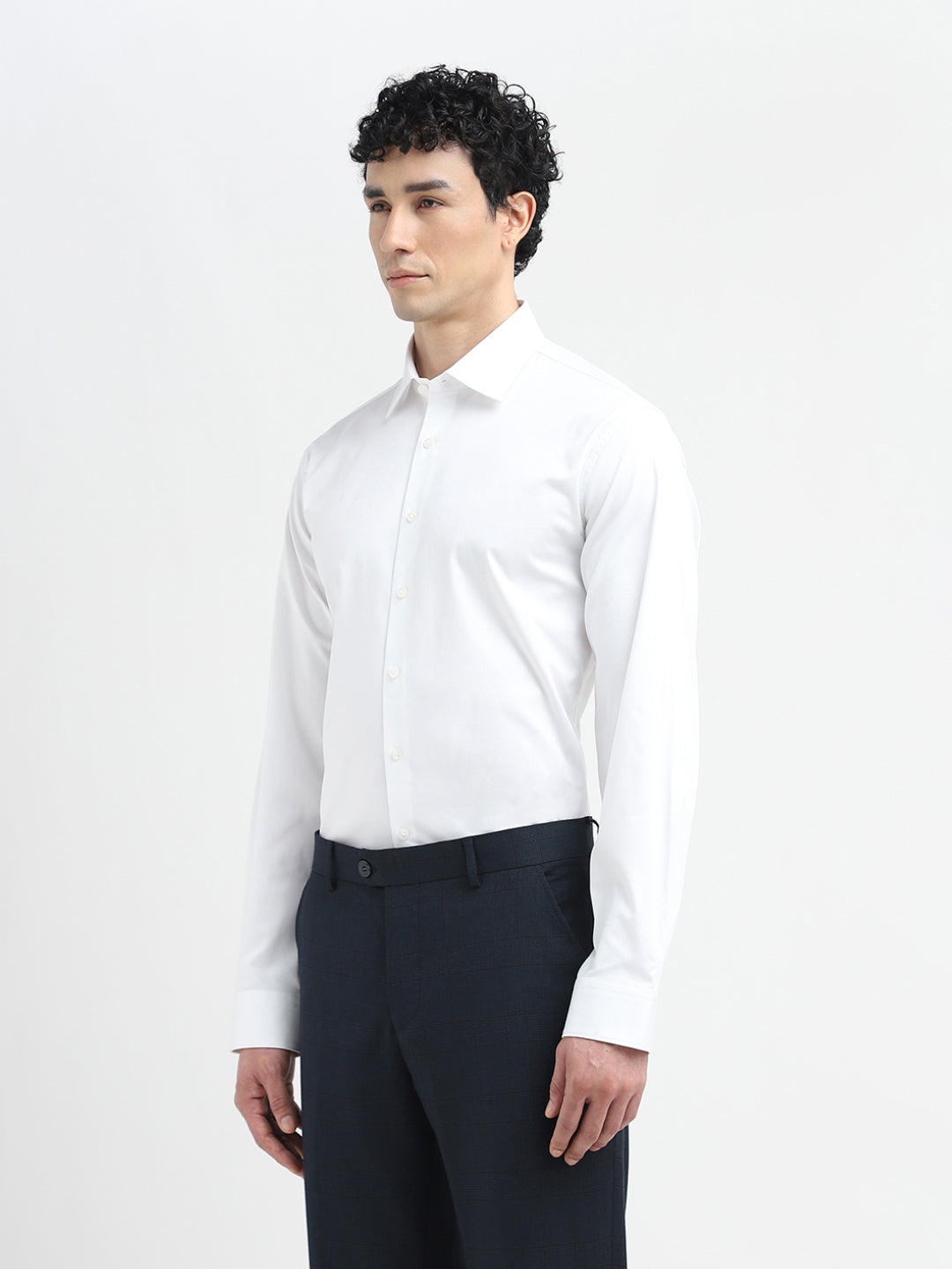 White Regular Fit Formal Shirt