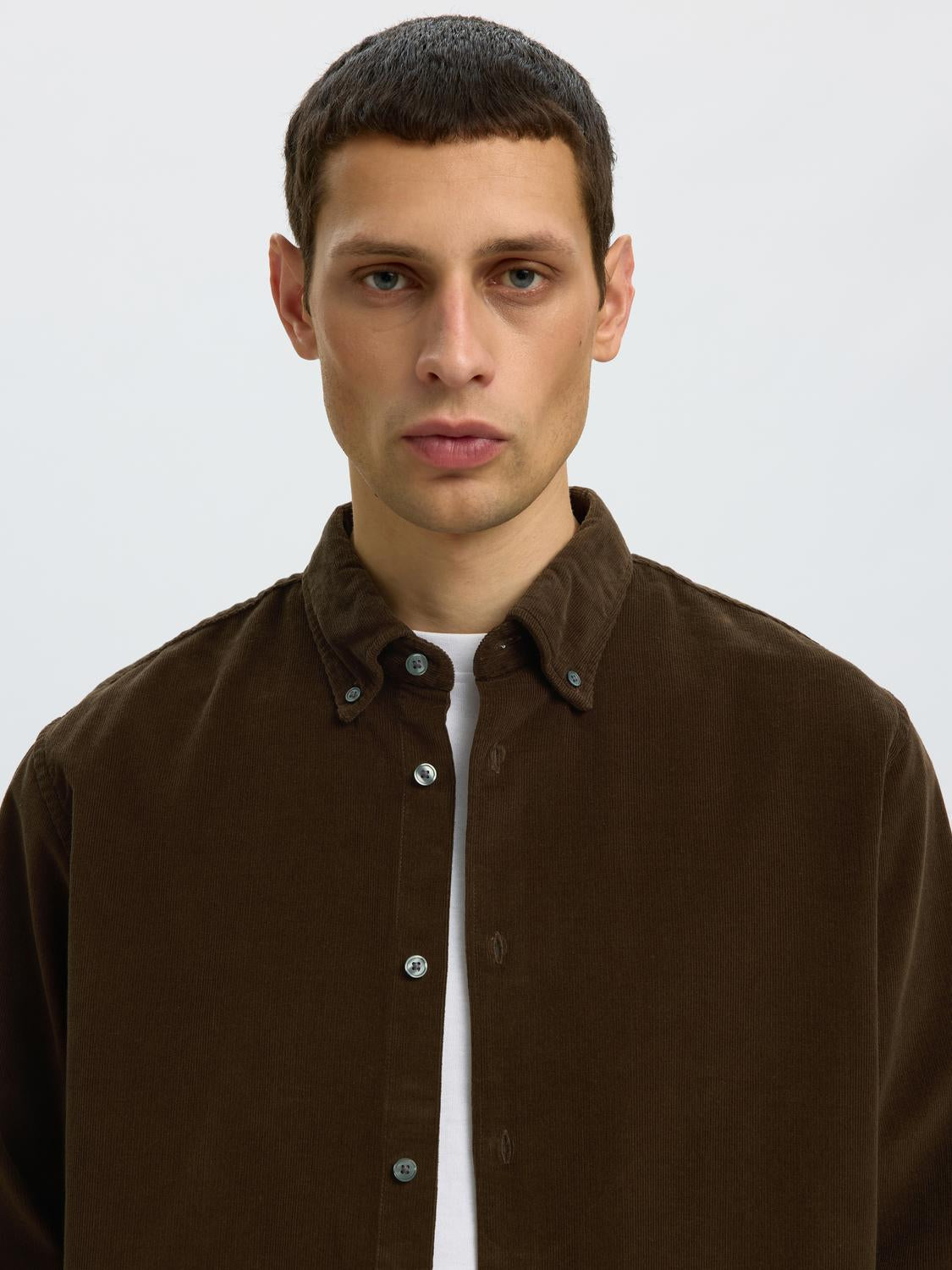 Dark Brown Corduroy Shirt