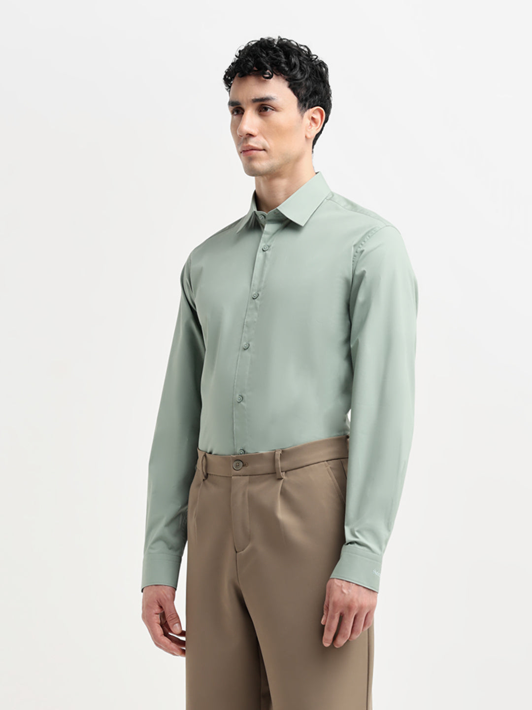 Light Green Slim Fit Formal Shirt