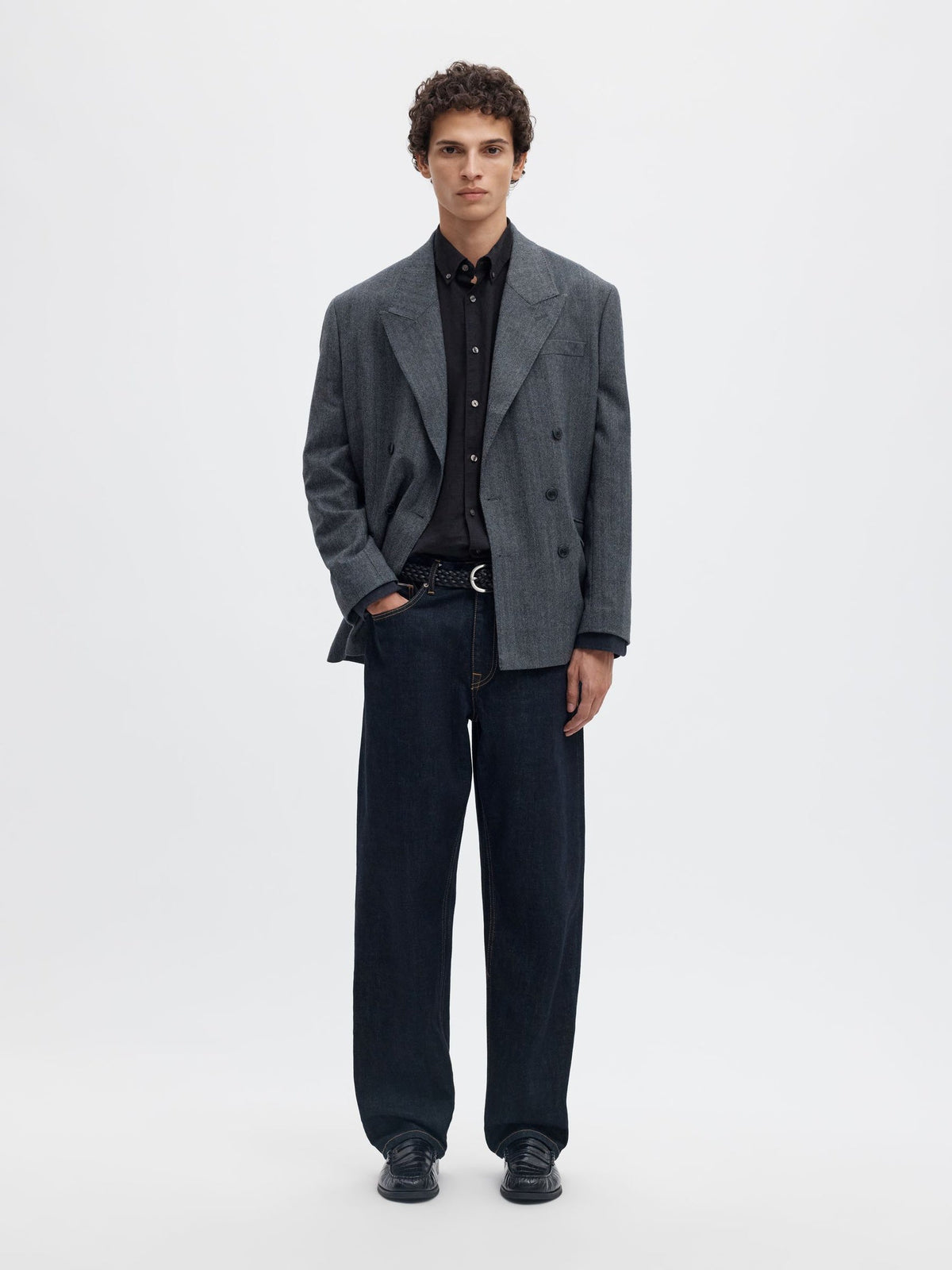 Black Button Down Regular Fit Shirt