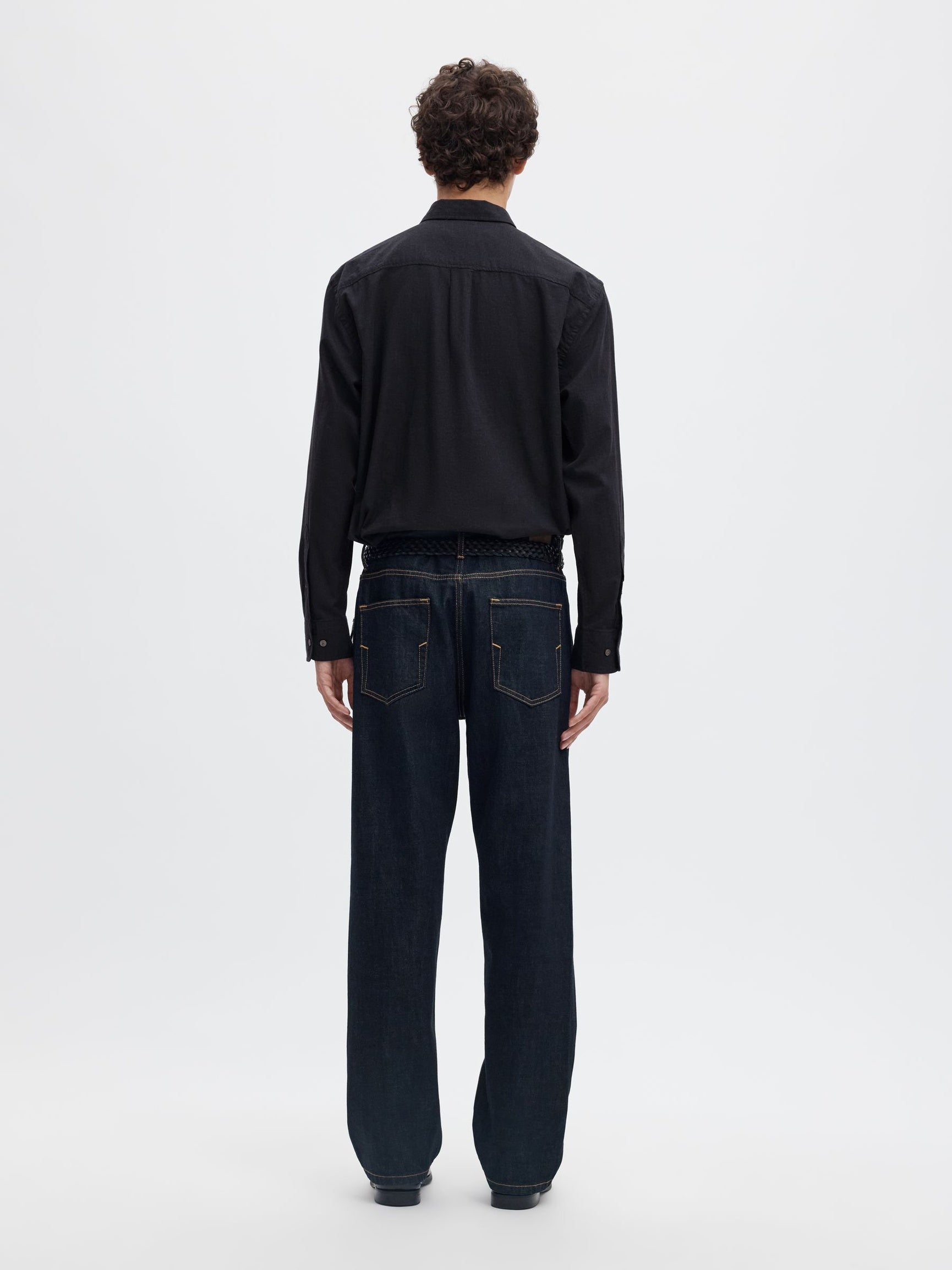 Black Button Down Regular Fit Shirt
