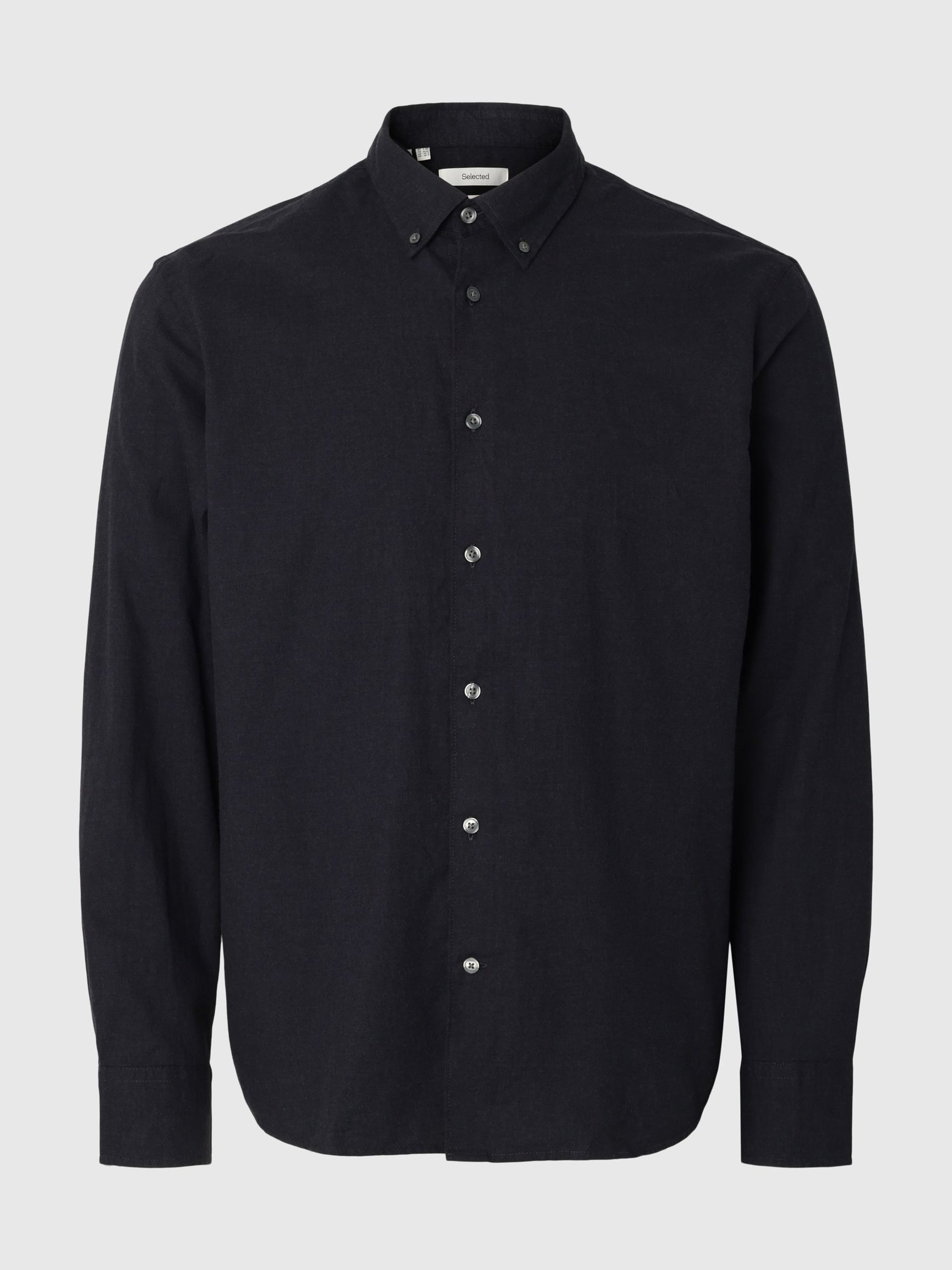 Black Button Down Regular Fit Shirt