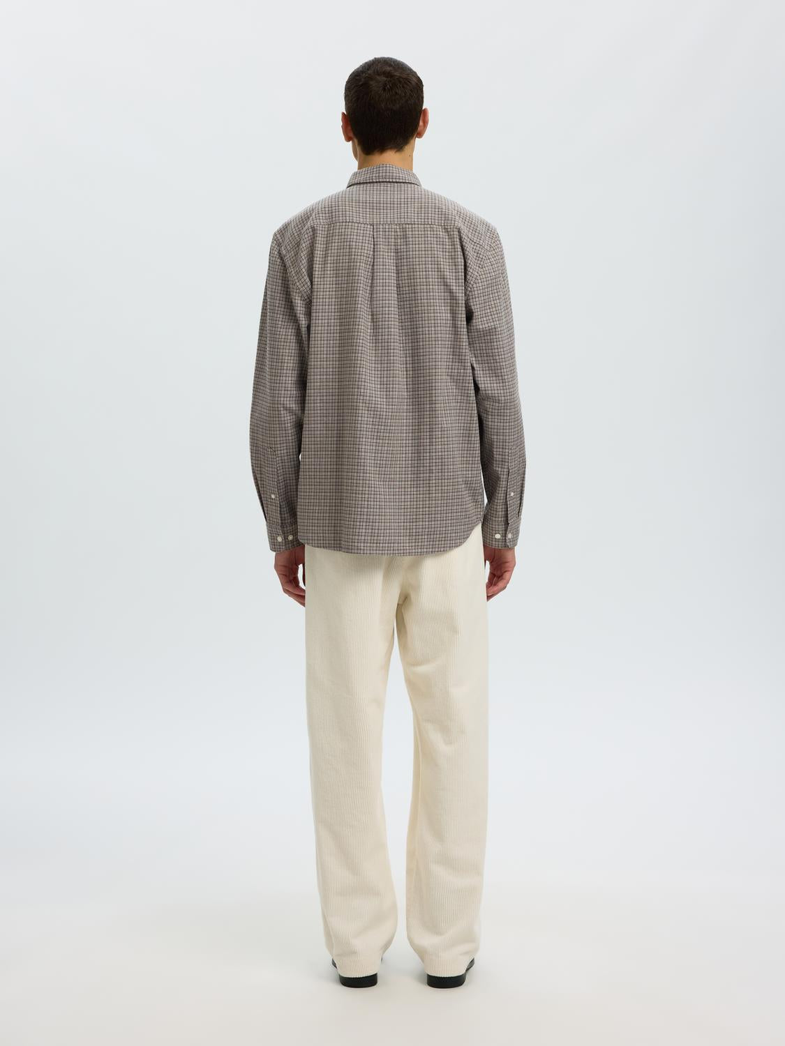 Grey Check Button Down Regular Fit Shirt