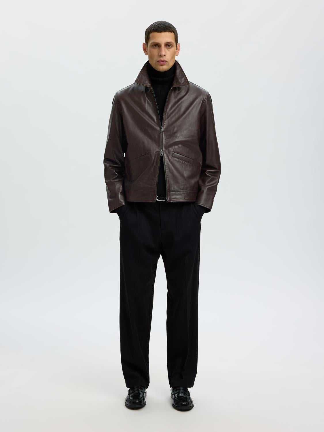 Dark Brown 100% Leather Jacket