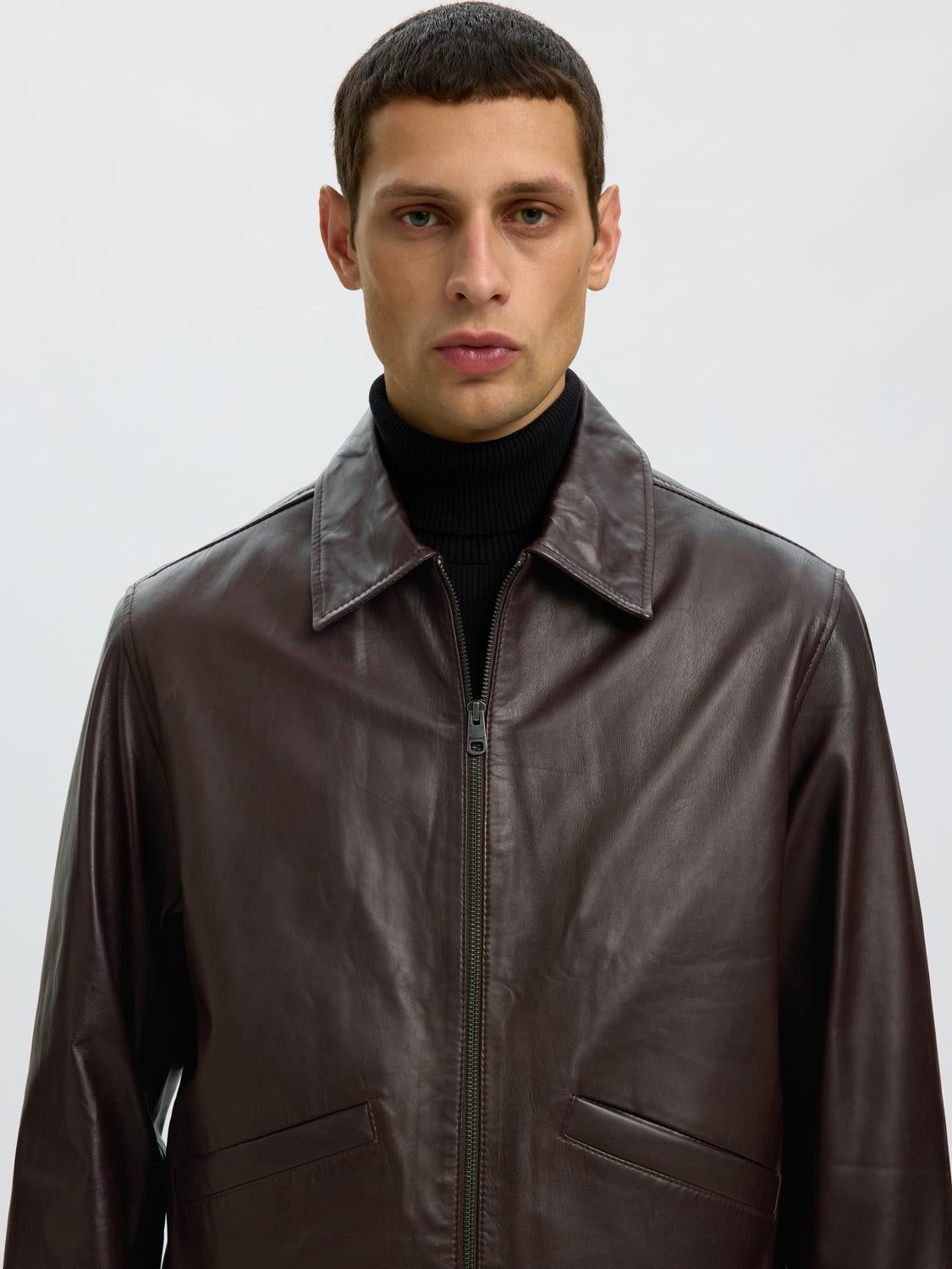 Dark Brown 100% Leather Jacket