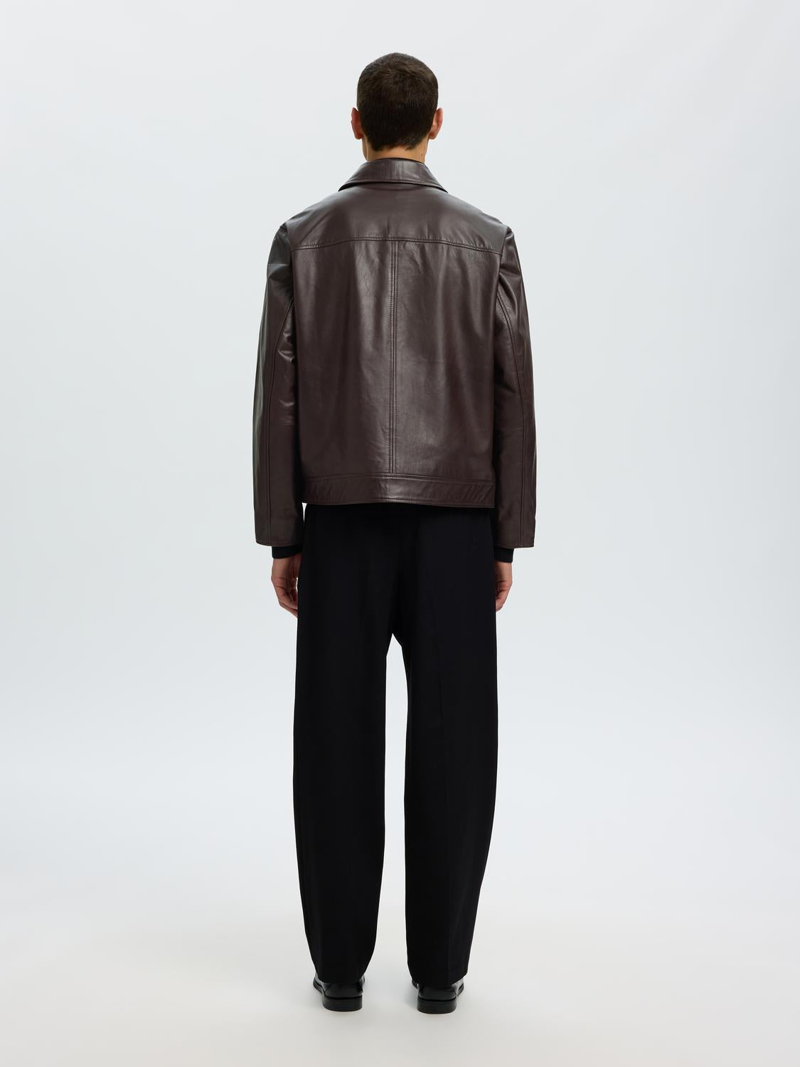 Dark Brown 100% Leather Jacket