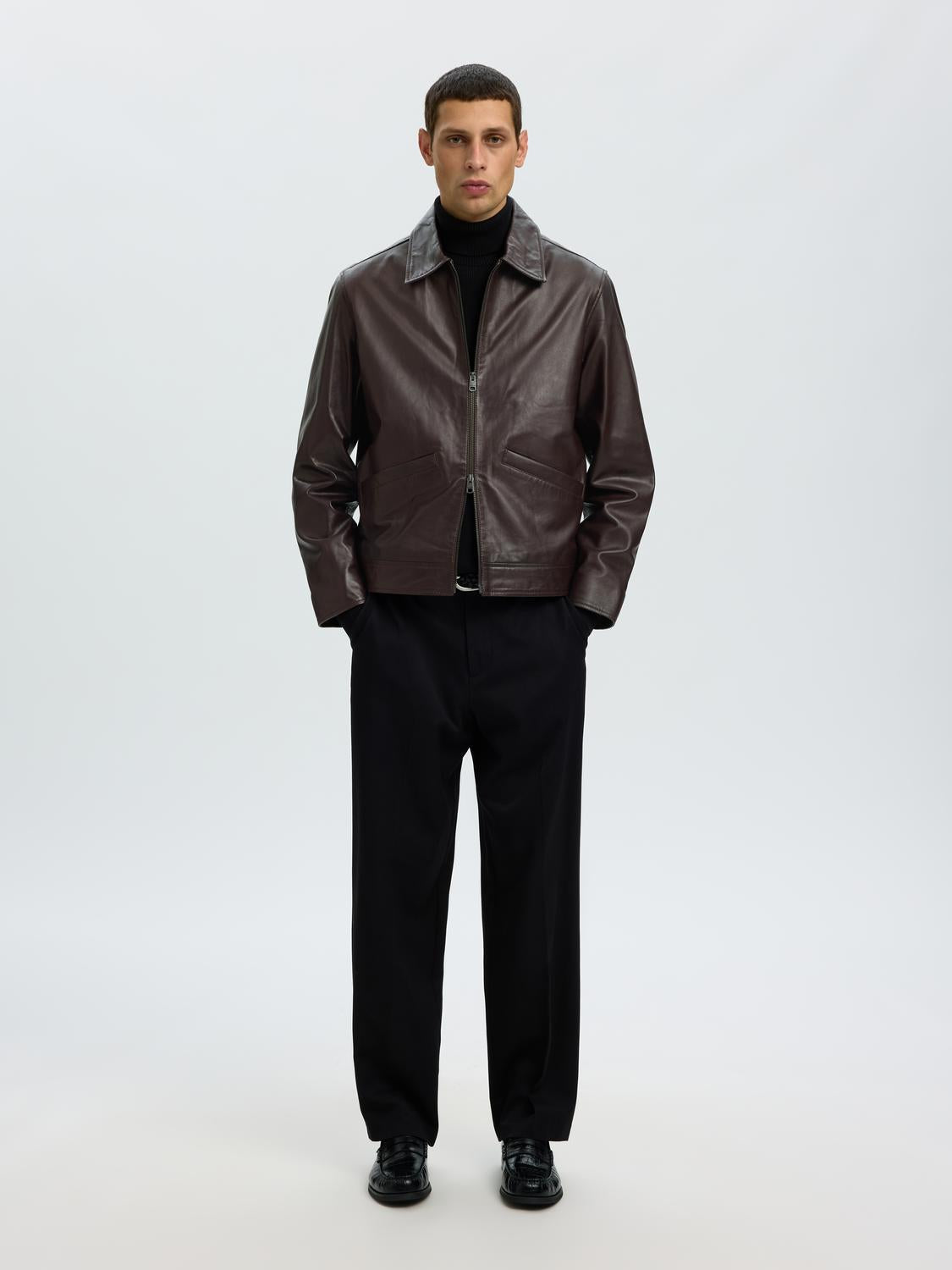 Dark Brown 100% Leather Jacket