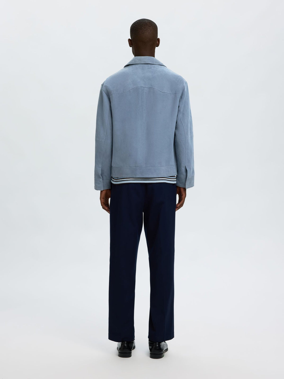 Blue 100% Suede Jacket