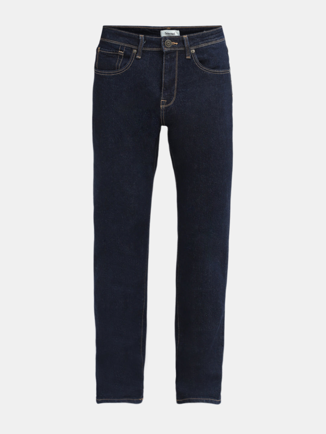 Blue Mid Rise Straight Fit Jeans