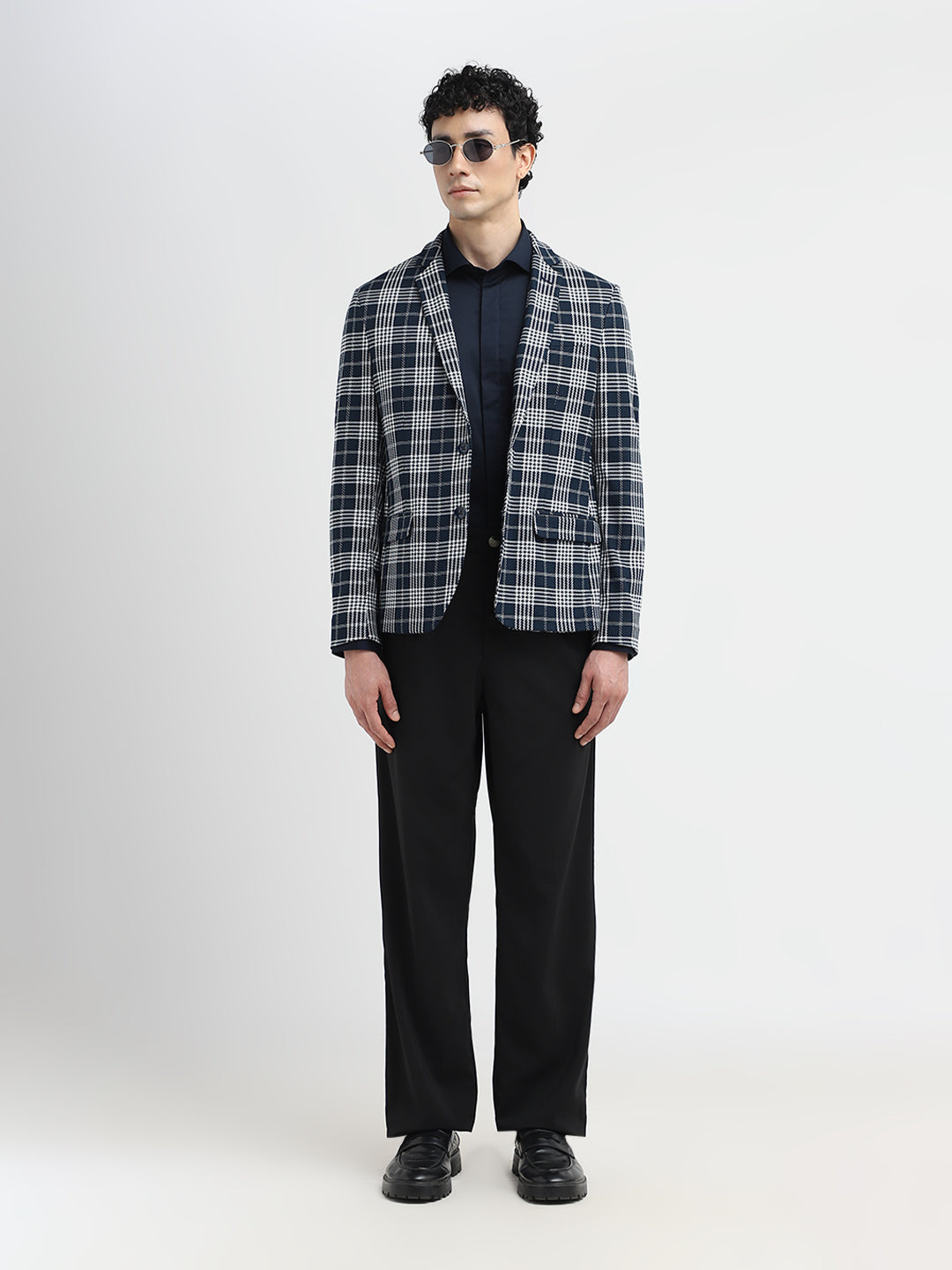 Dark Blue Satin Shirt