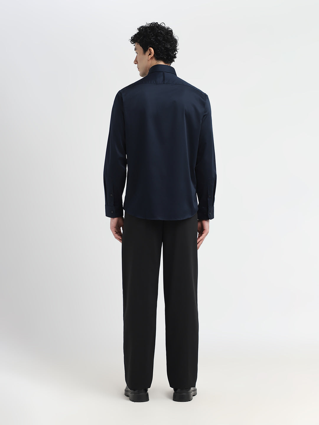 Dark Blue Satin Shirt