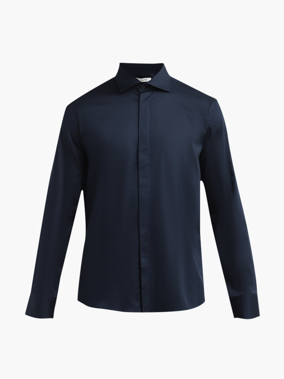 Dark Blue Satin Shirt