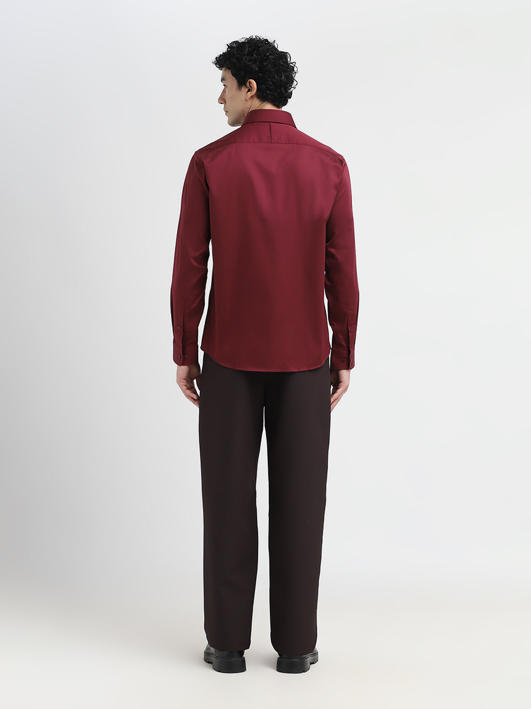 Dark Red Satin Shirt