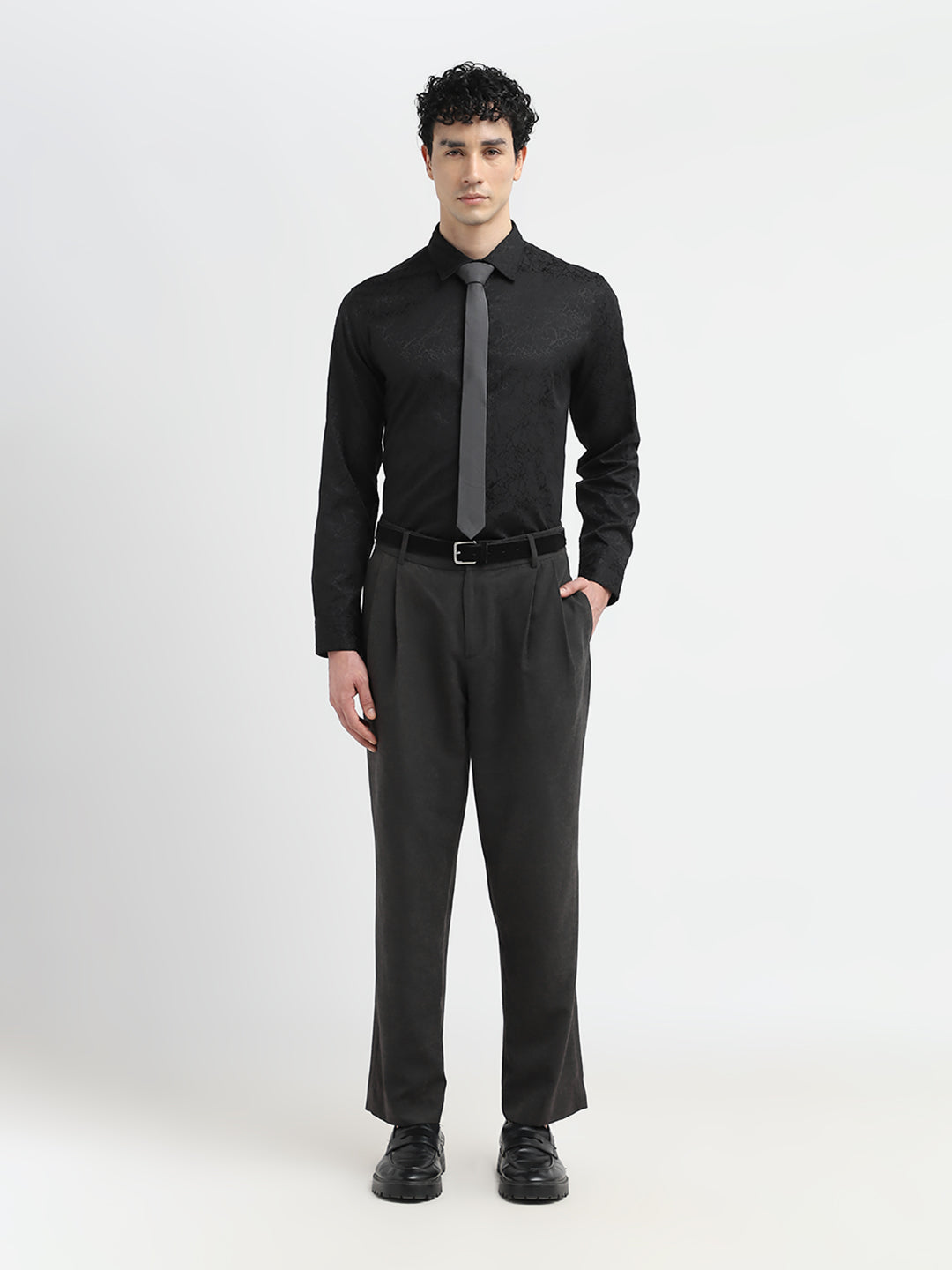 Black Textured Shirt