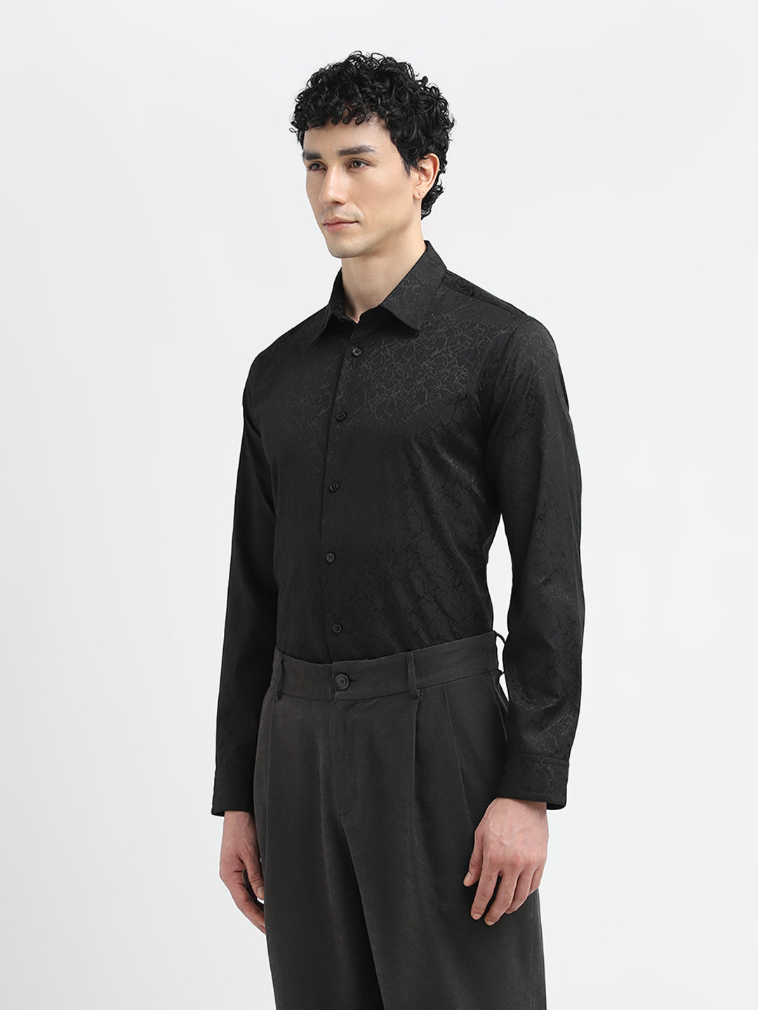 Black Textured Shirt