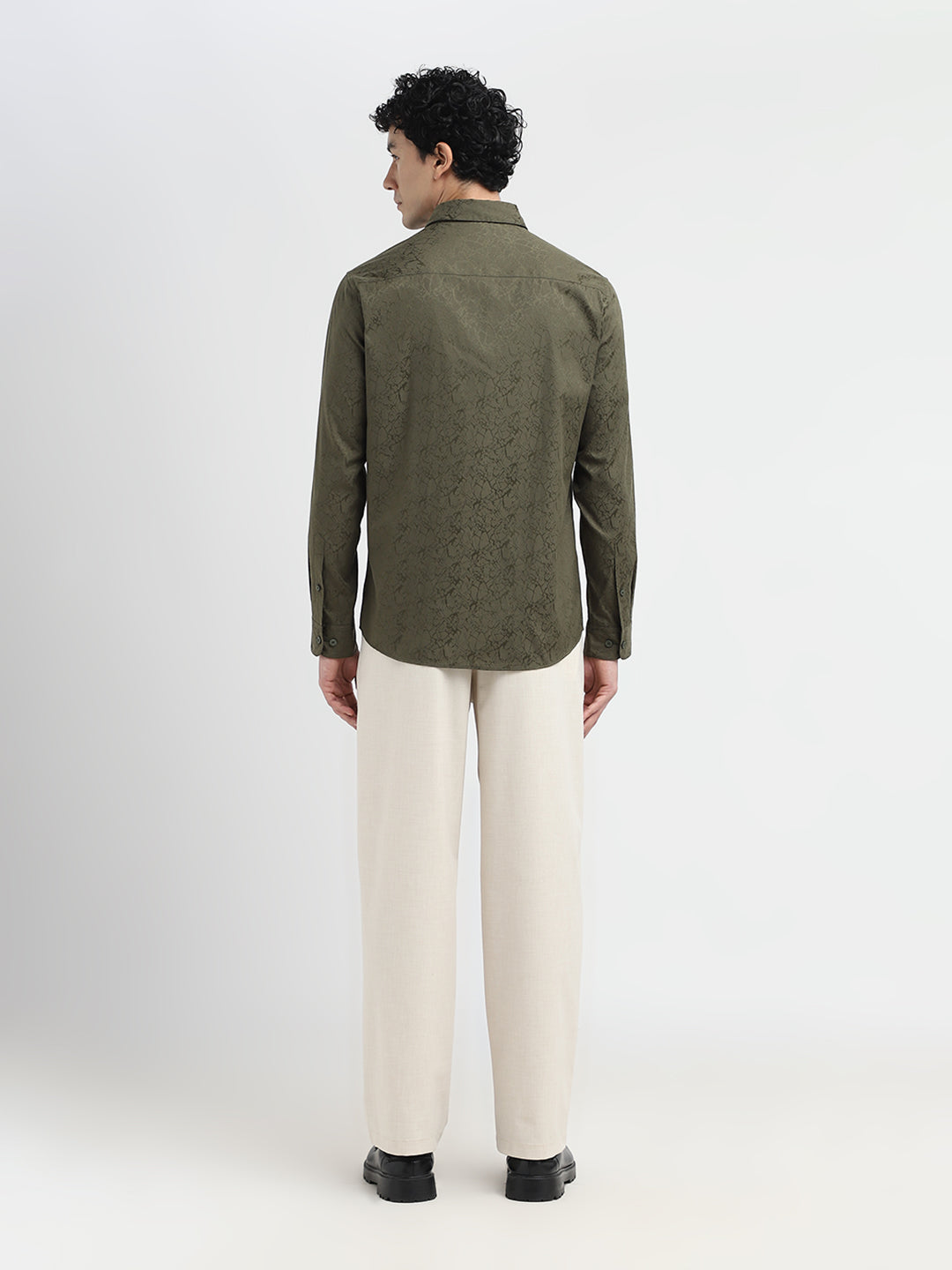 Green Textured Shirt