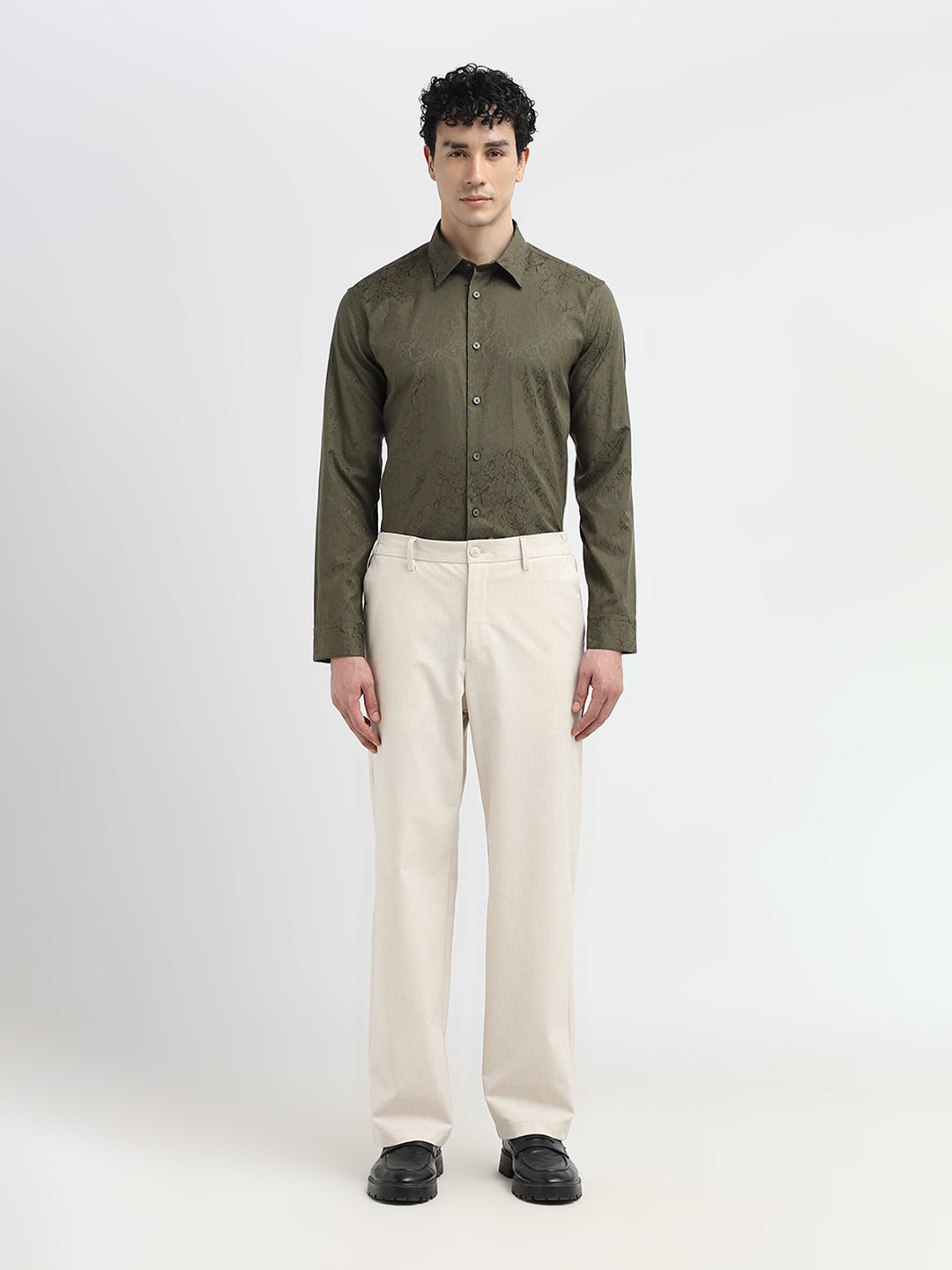 Green Textured Shirt