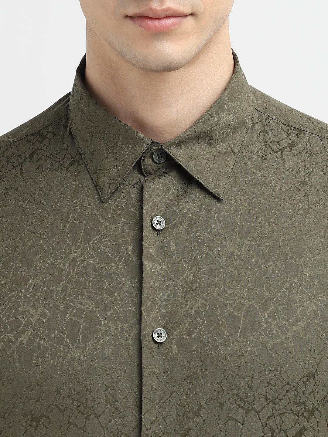 Green Textured Shirt