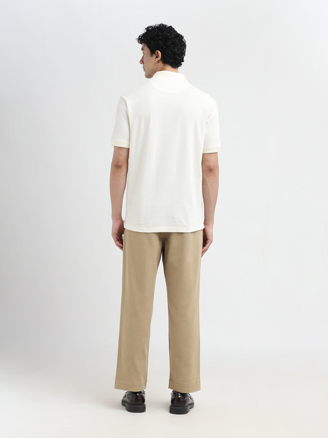 Off-White Textured Polo