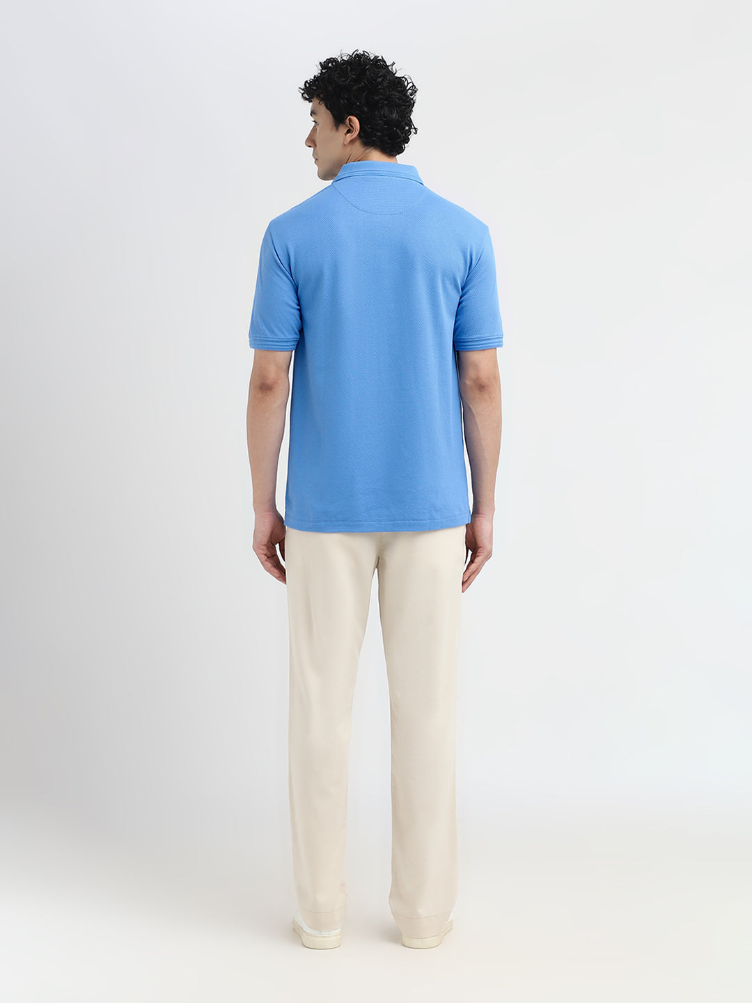 Blue Textured Polo