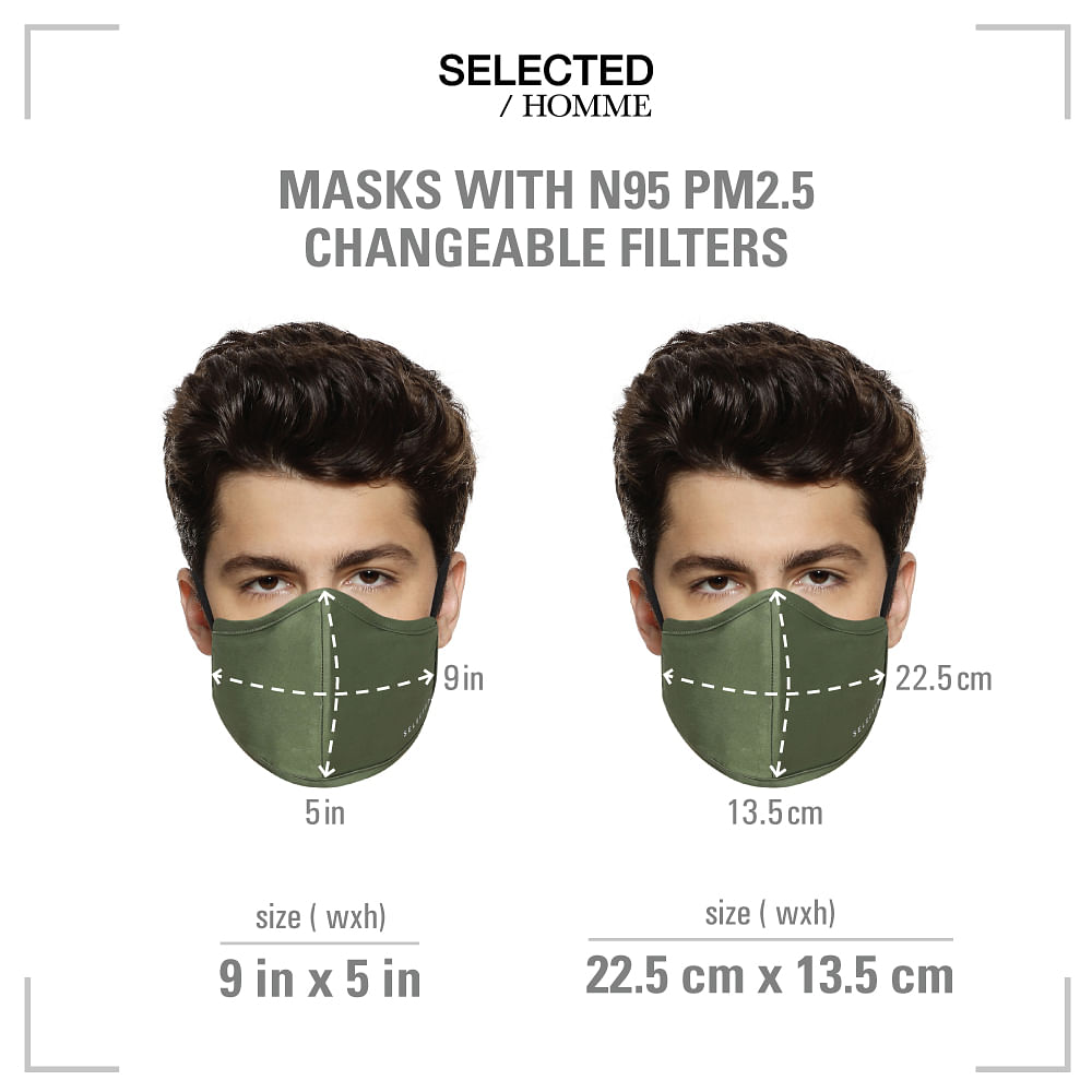 Grey Check Print N95 Mask With 3 Changeable Pm2.5 Filter