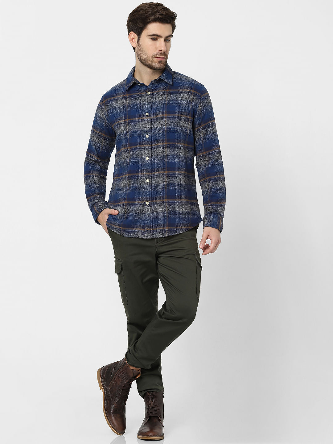 Blue Check Organic Cotton Full Sleeves Shirt