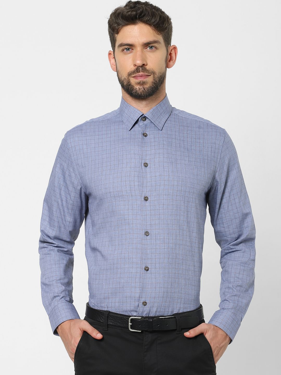 Grey Check Organic Cotton Full Sleeves Shirt