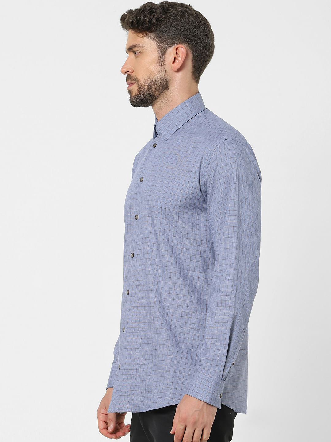 Grey Check Organic Cotton Full Sleeves Shirt