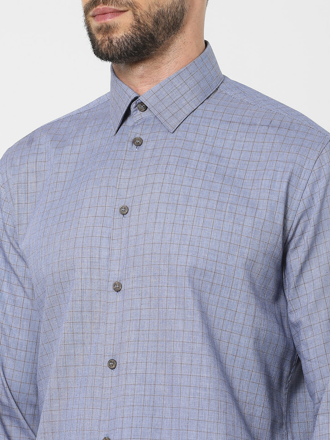 Grey Check Organic Cotton Full Sleeves Shirt