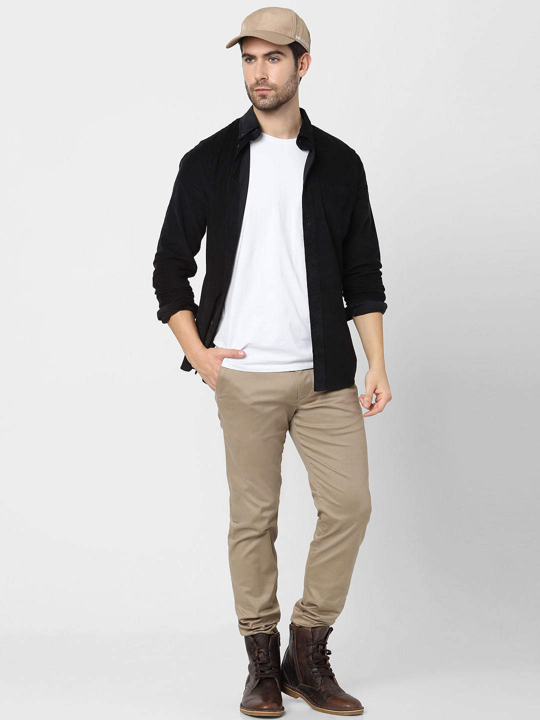 Black Organic Cotton Full Sleeves Shirt