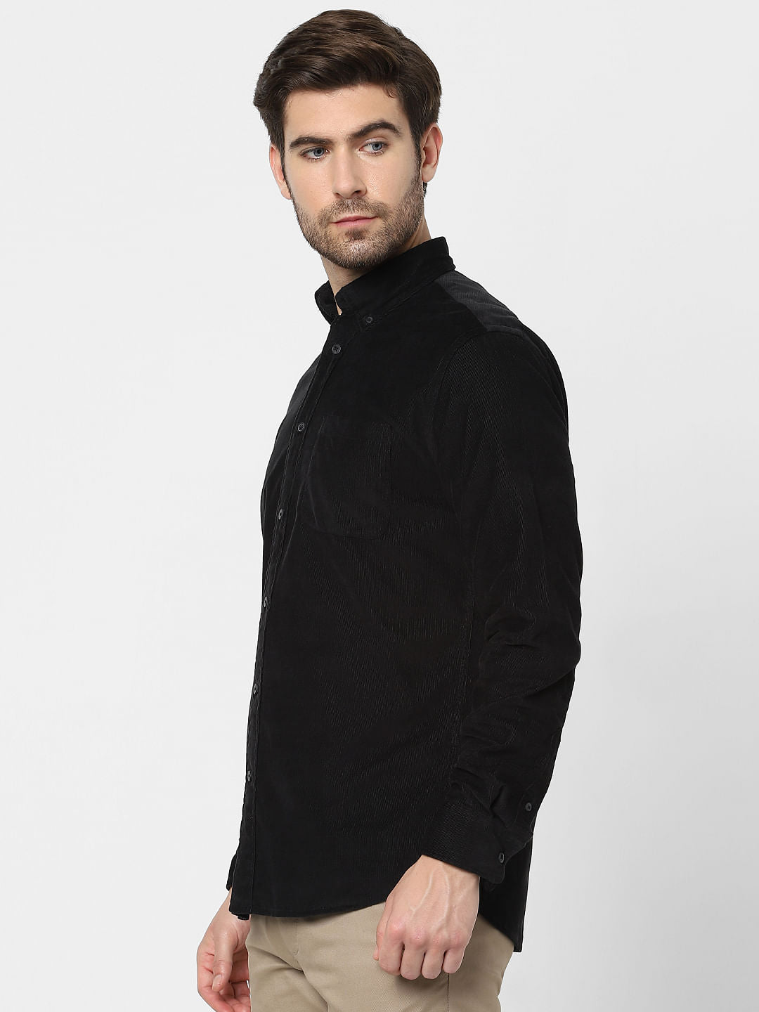 Black Organic Cotton Full Sleeves Shirt
