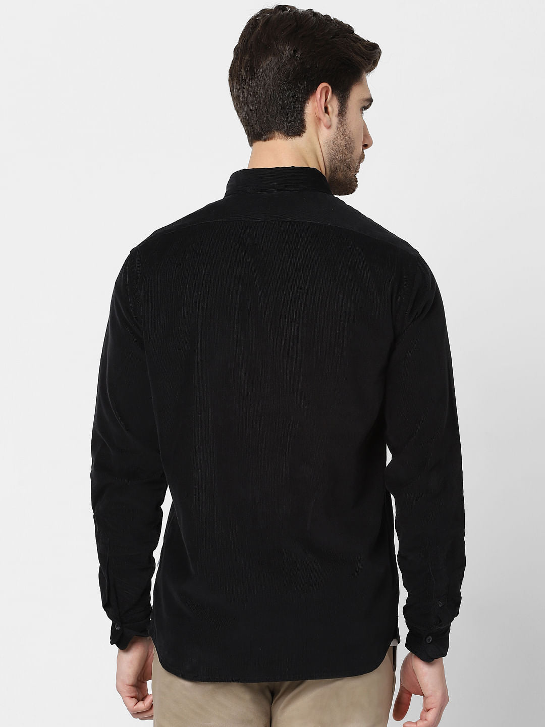 Black Organic Cotton Full Sleeves Shirt