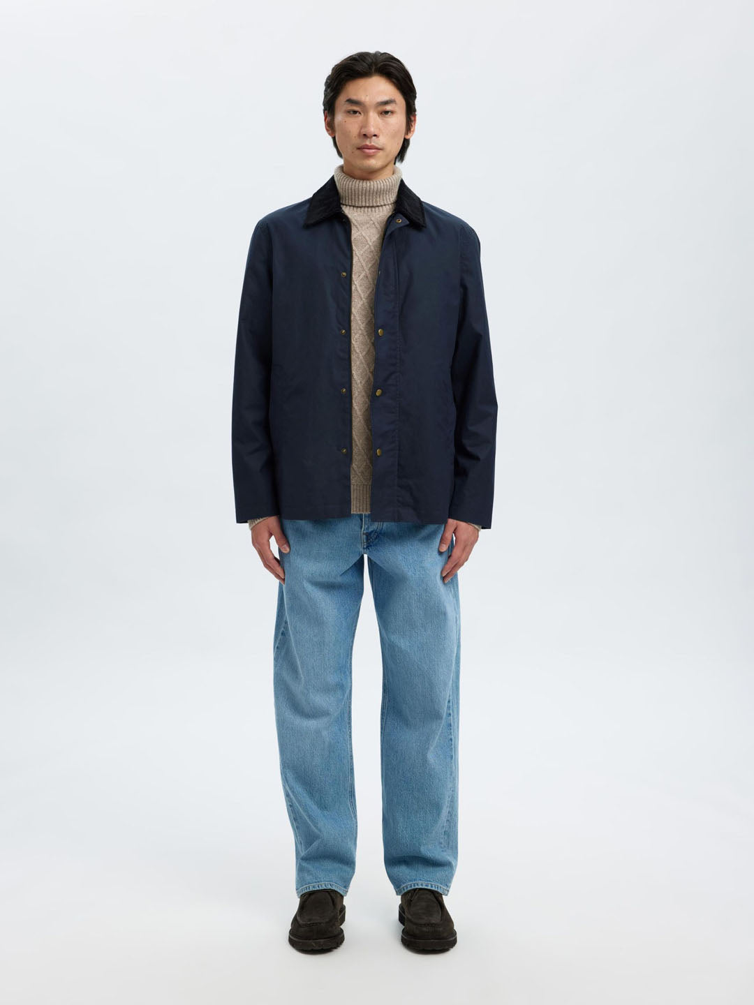 Dark Blue Waxed Cotton Jacket