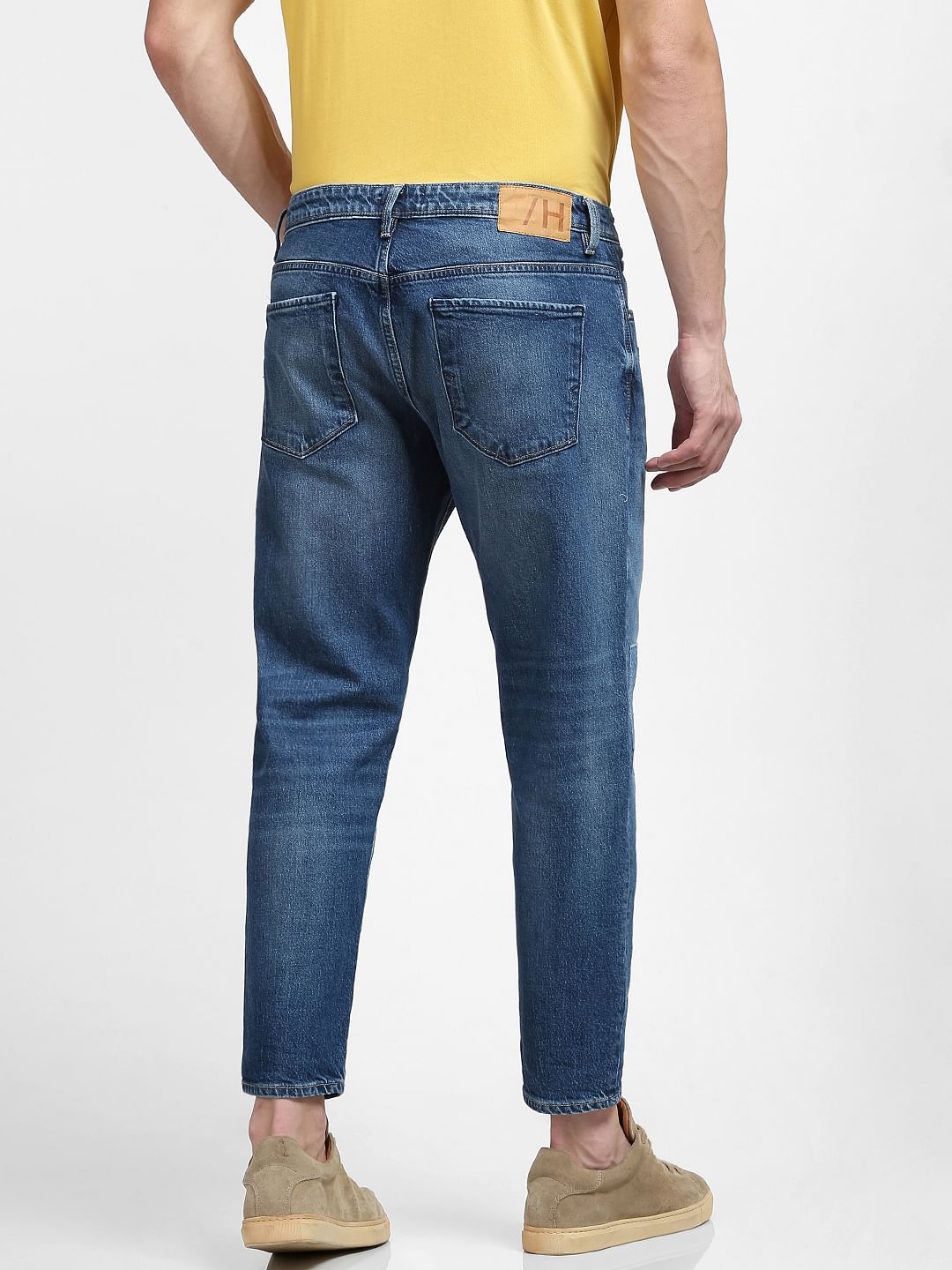 Blue Mid Rise Relaxed Jeans
