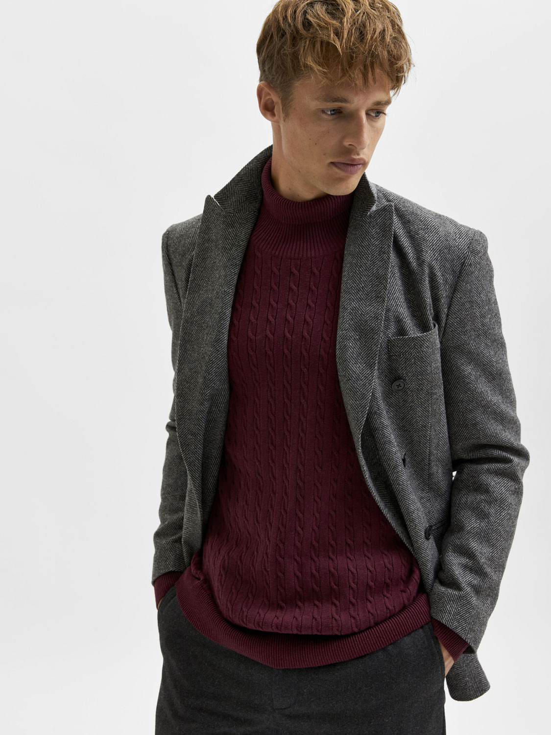 Maroon Organic Cotton Textured Pullover