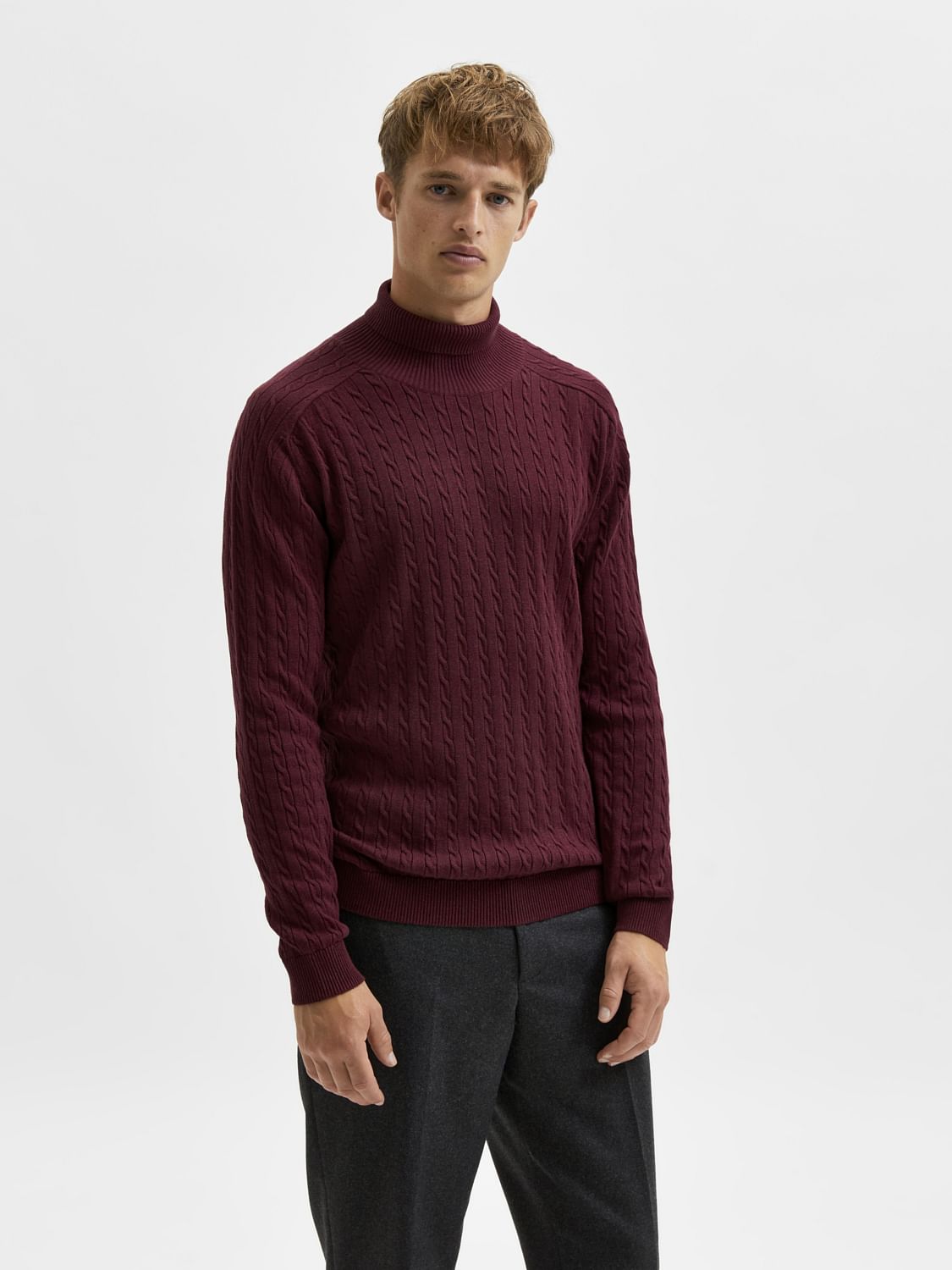Maroon Organic Cotton Textured Pullover