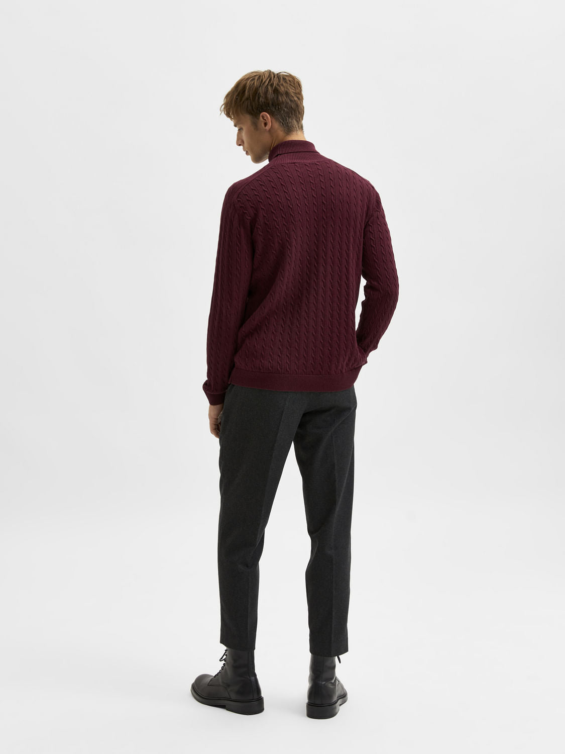 Maroon Organic Cotton Textured Pullover