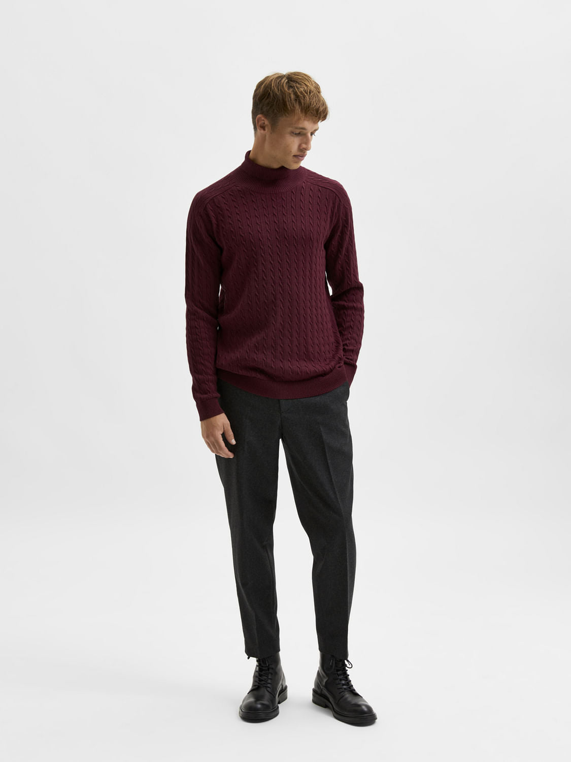 Maroon Organic Cotton Textured Pullover