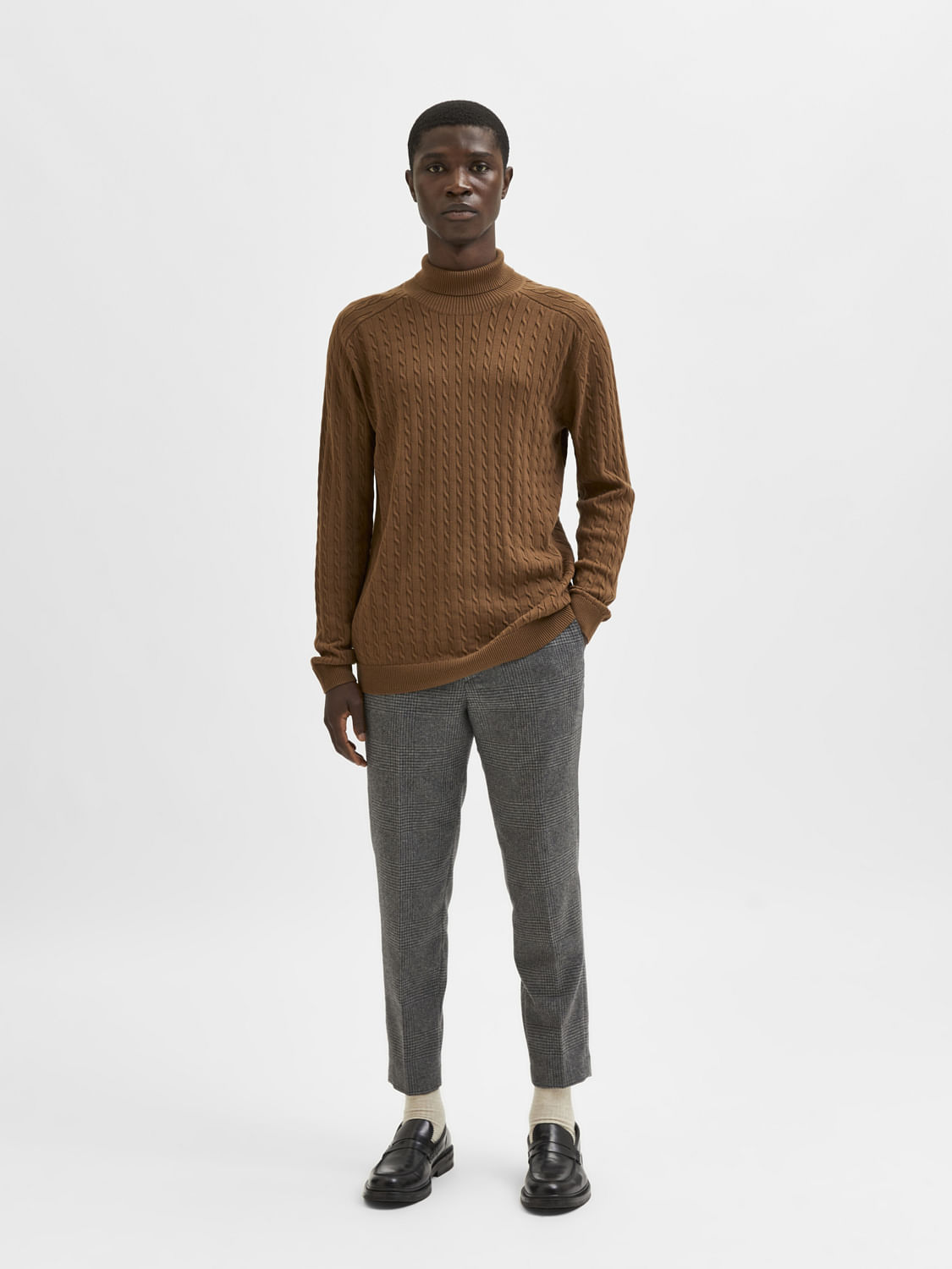 Brown Organic Cotton Textured Pullover