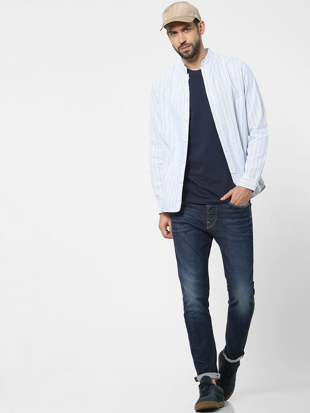 Blue Mid Rise Organic Cotton Slim Jeans