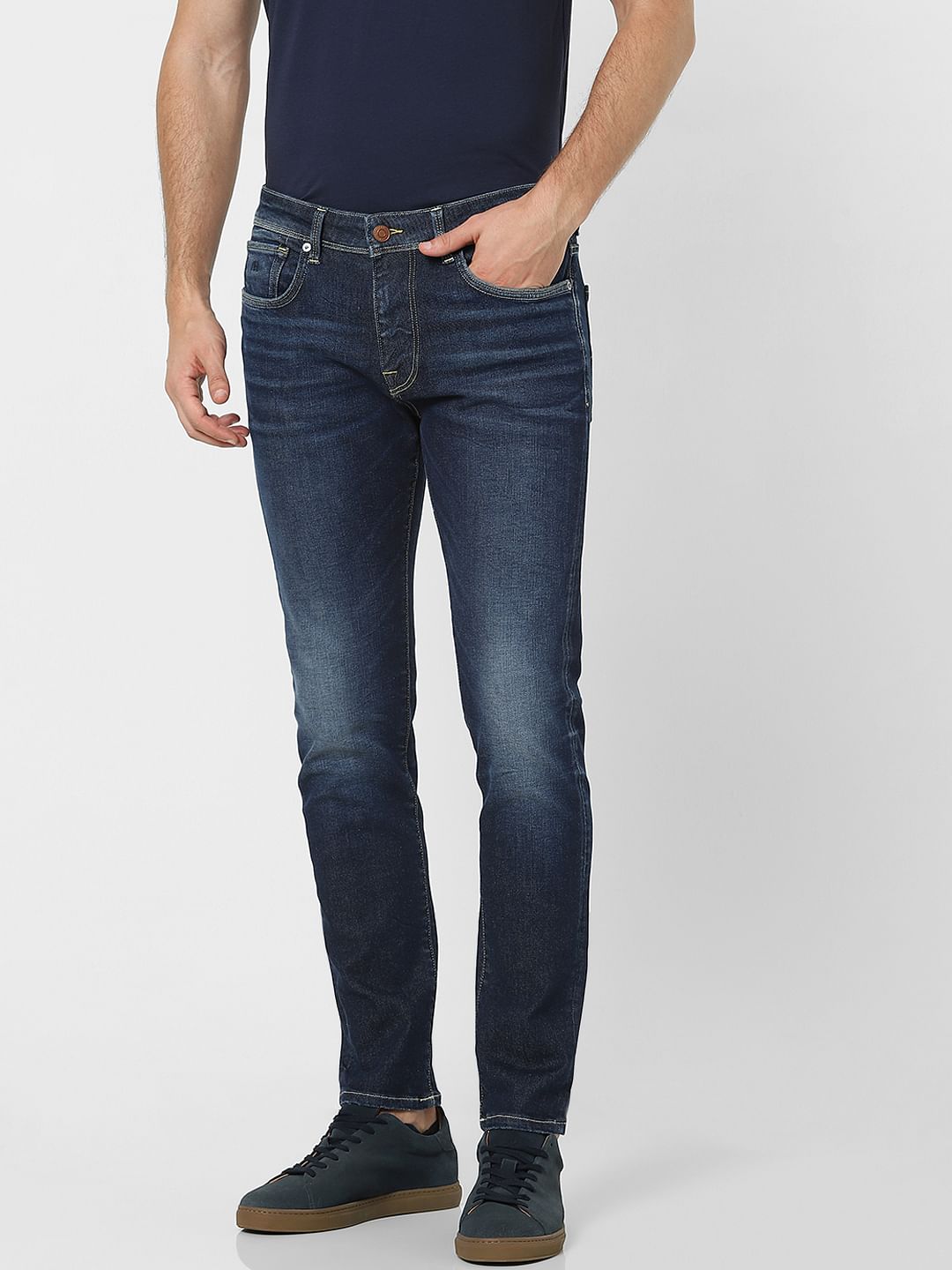 Blue Mid Rise Organic Cotton Slim Jeans