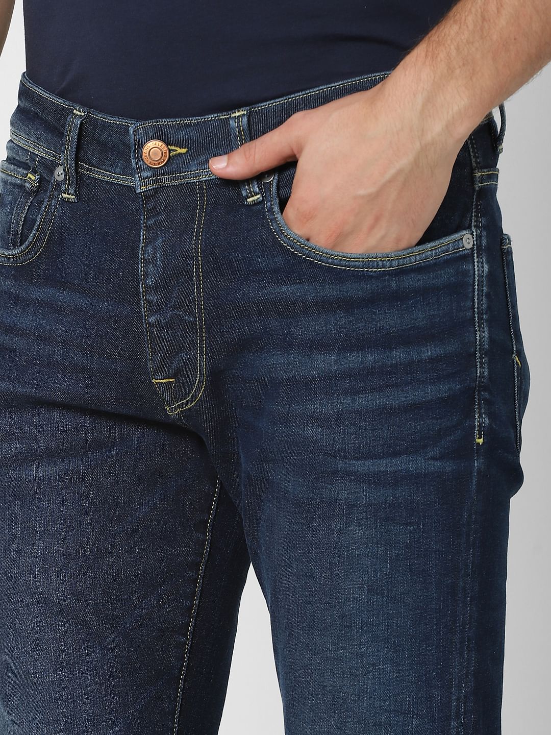 Blue Mid Rise Organic Cotton Slim Jeans