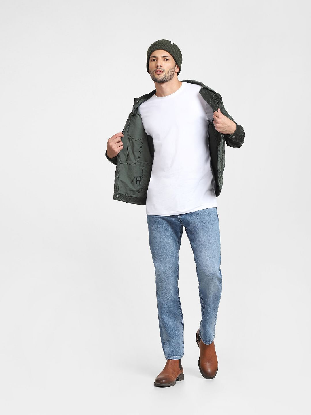 Light Blue Mid Rise Scott Straight Fit Jeans