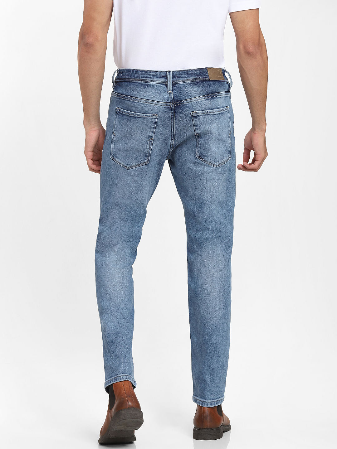 Light Blue Mid Rise Scott Straight Fit Jeans