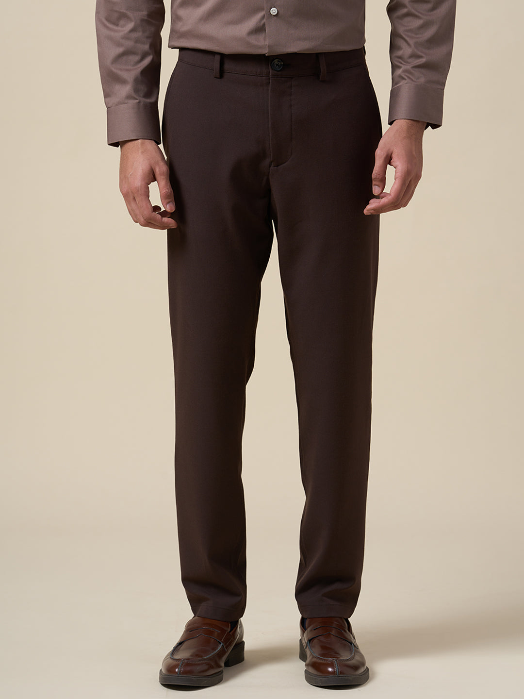 Dark Brown Flex Slim Fit Pants