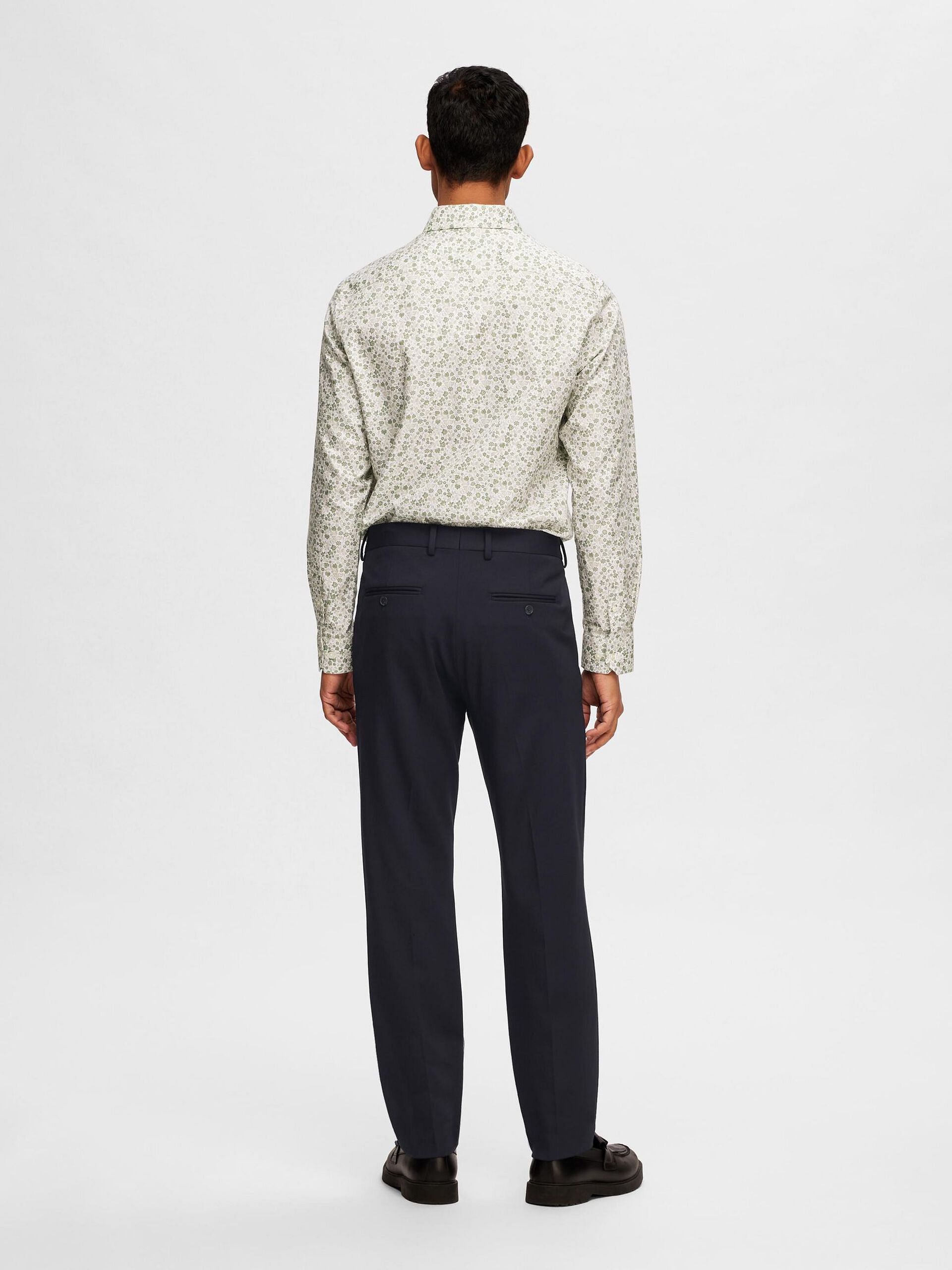 White Floral Full Sleeves Shirt