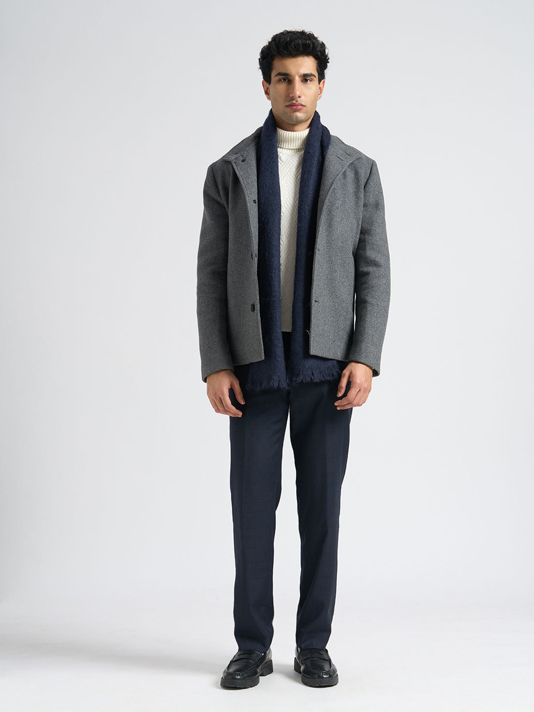 Grey Wool Blend Jacket