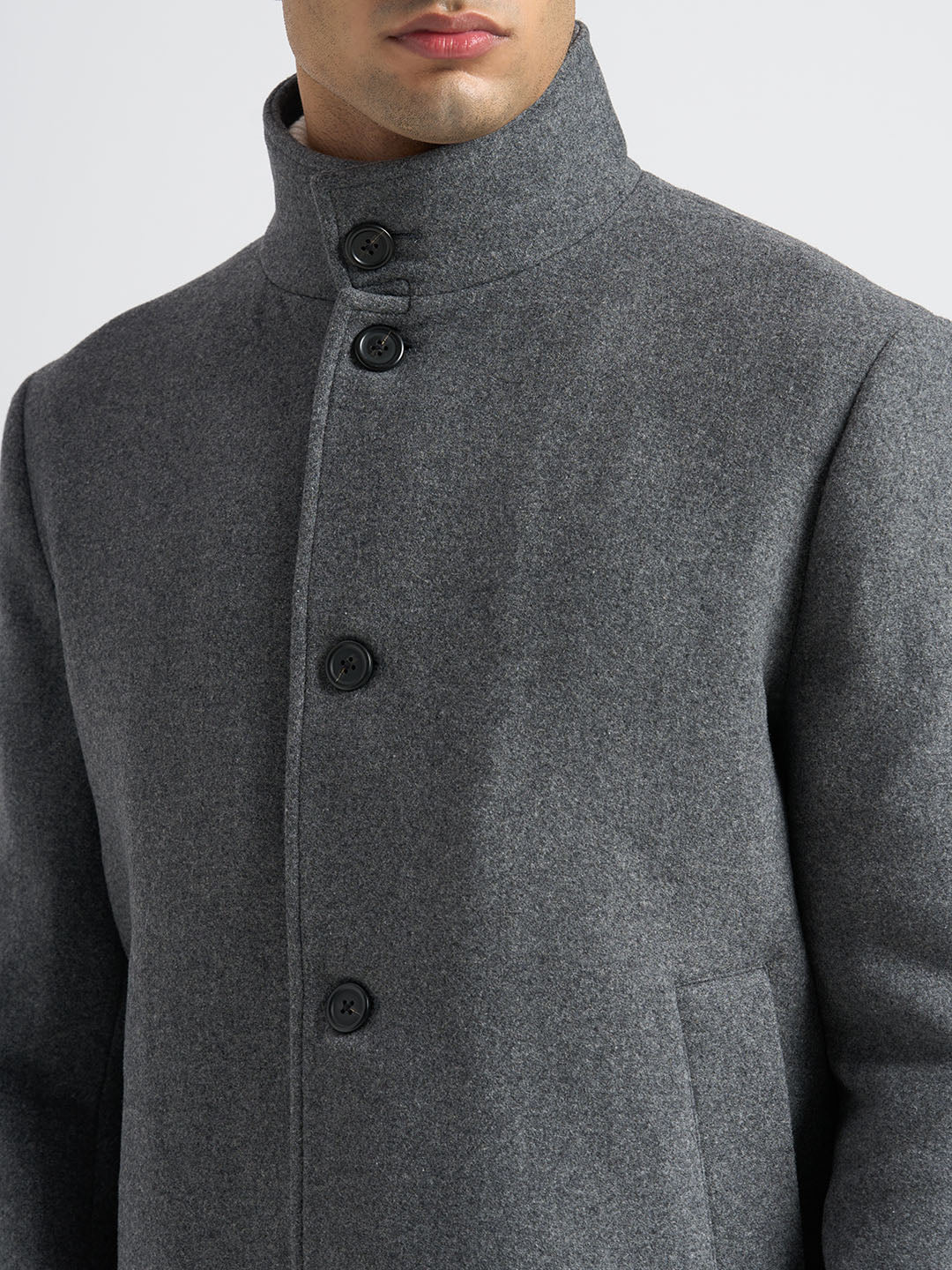 Grey Wool Blend Jacket