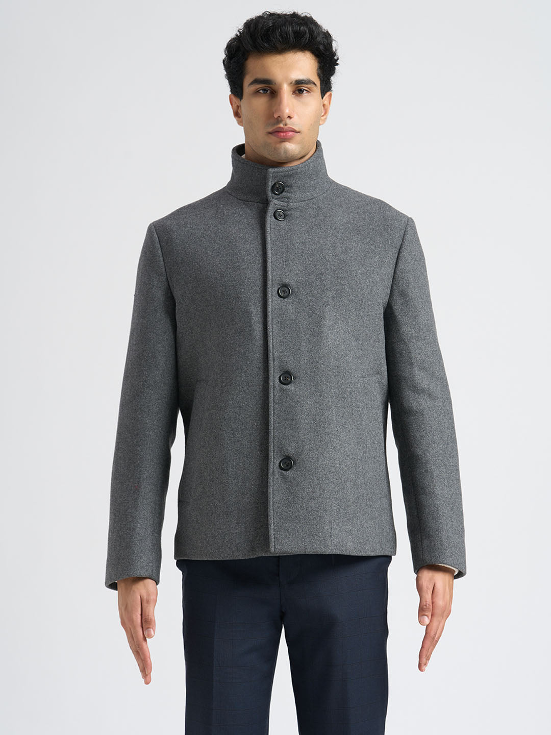 Buy Grey Wool Blend Jacket for Men Online